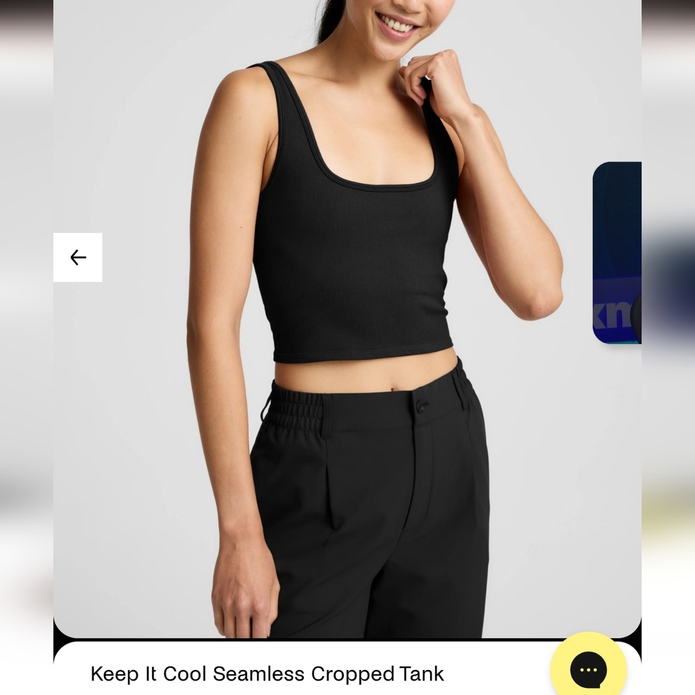 Beyond Yoga Keep It Cool Seamless Cropped Tank - Black Size Small